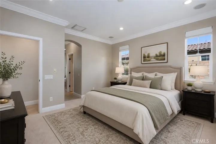 virtually staged main bedroom
