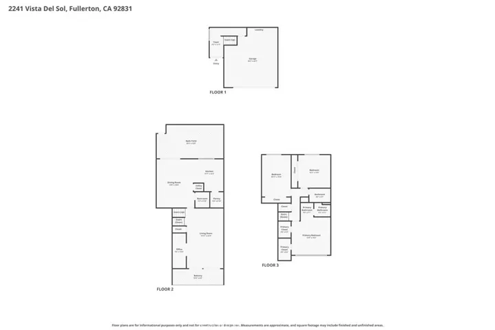 FLOOR PLAN OF ALL 3 LEVELS