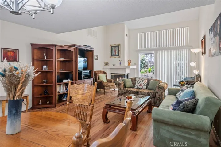 Living room with fireplace