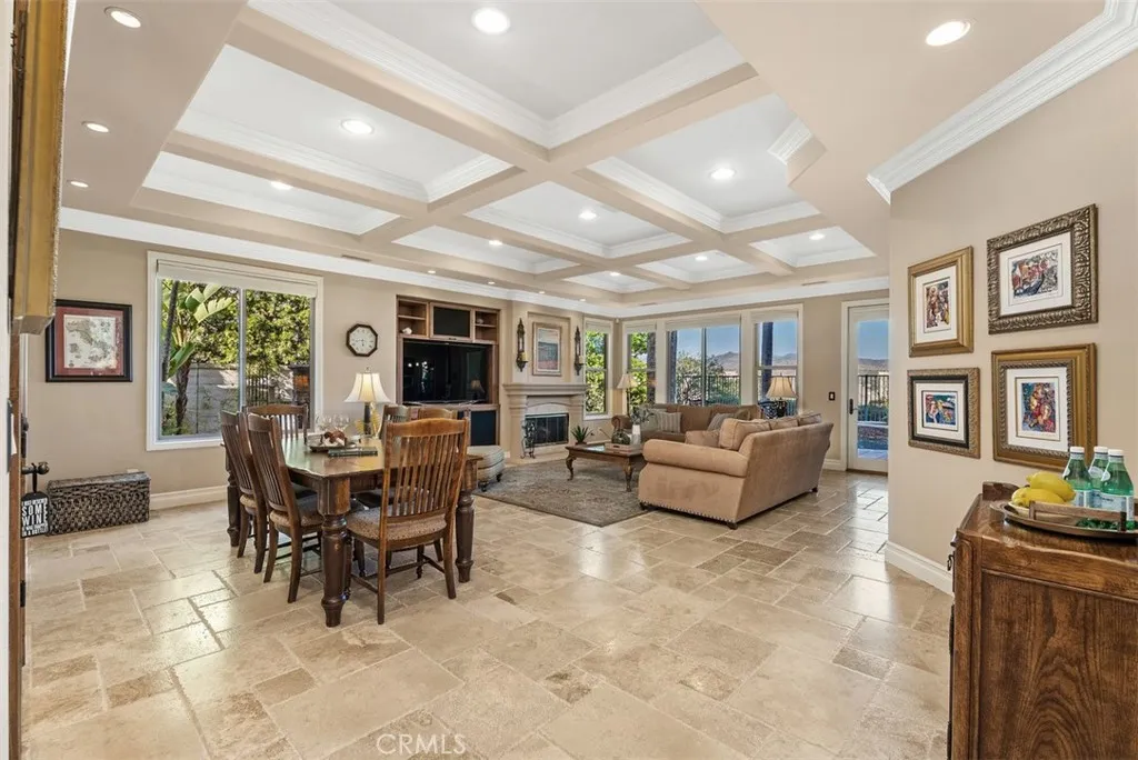 Family Room Opens to Dining Area and Kitchen