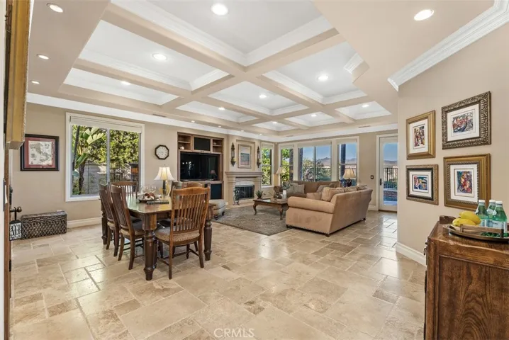 Family Room Opens to Dining Area and Kitchen