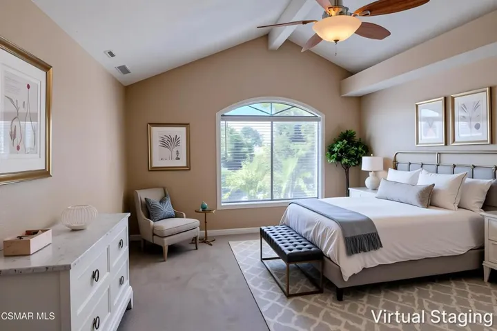 Virtually Staged Primary Bedroom