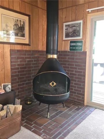 Wood burning/free standing fireplace