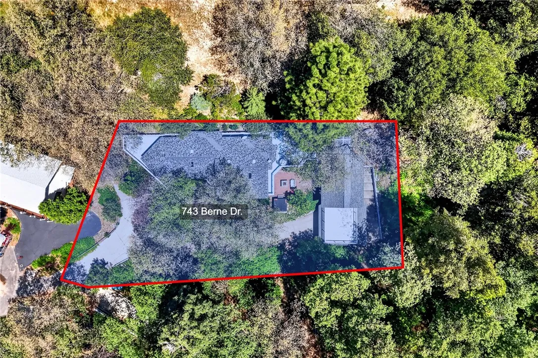 Approximate lot lines for main property.