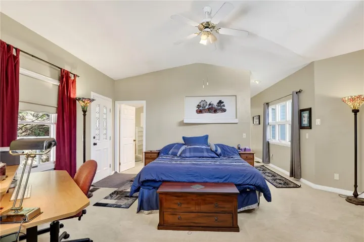 Enjoy your oasis: large primary bedroom on main floor with ensuite bath and private deck