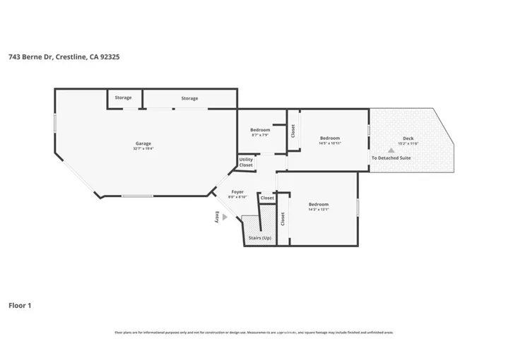 Entry level: 2 beds, full bath, and converted garage game room