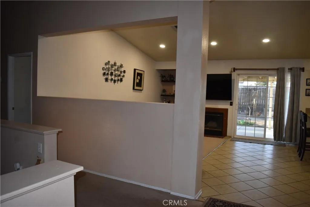 living room open to kitchen