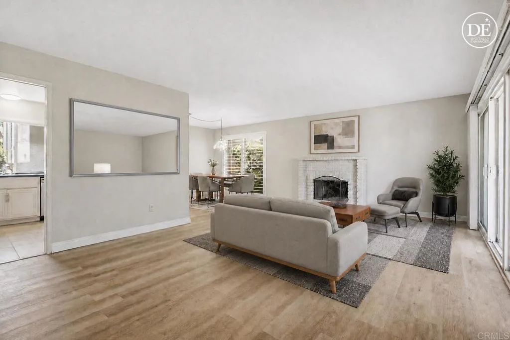 Virtually staged living and dining rooms - see original photo too