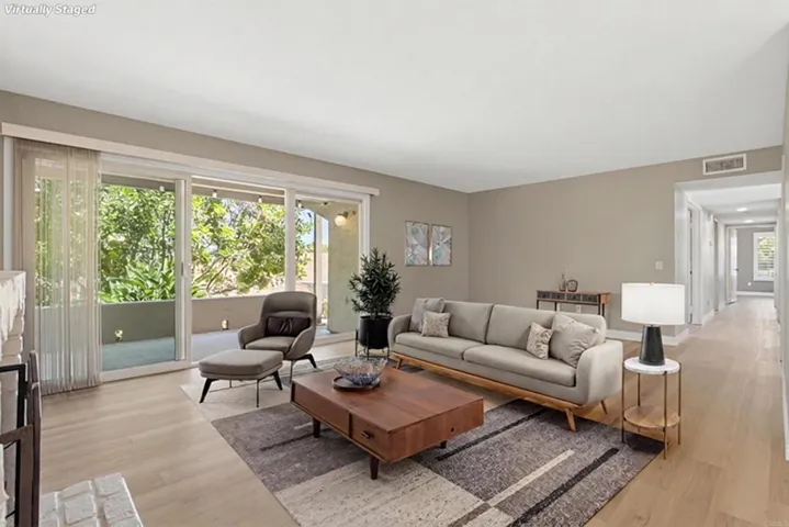 Living Room and Patio - Virtually Staged Photo
