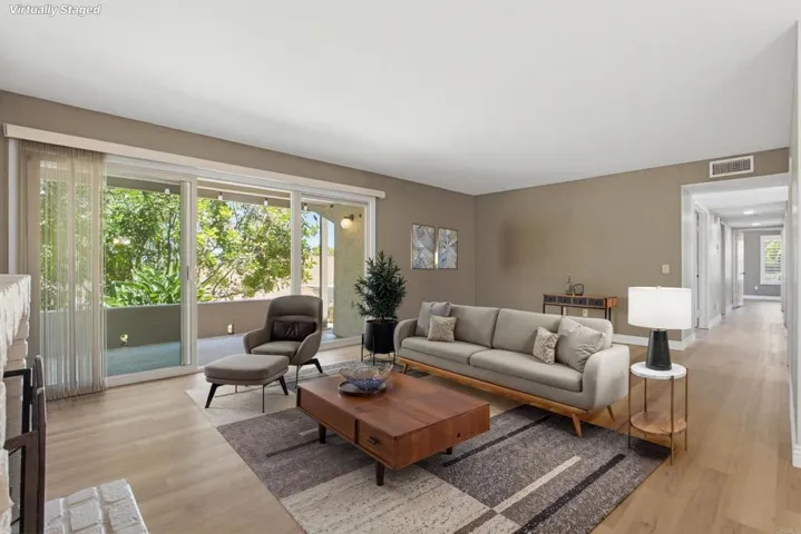 Living Room and Patio - Virtually Staged Photo