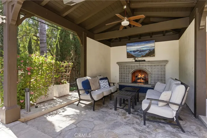 Spacious entertaining patio with resort-inspired ambiance and privacy