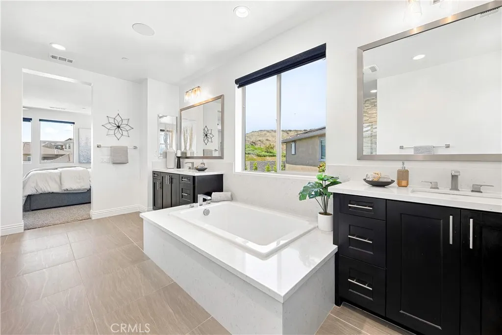 Primary bath with separate tub and shower
