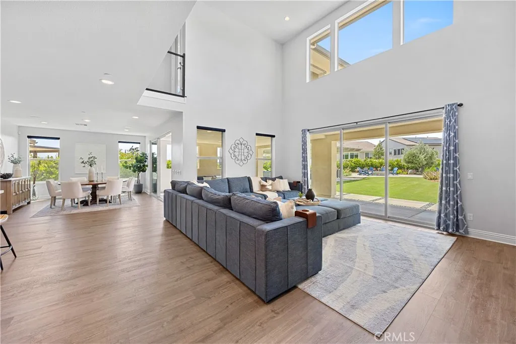 Telescoping doors off of the family room