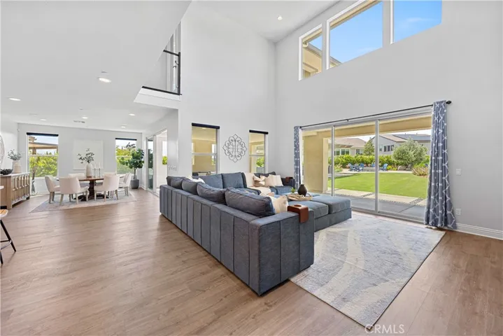 Telescoping doors off of the family room