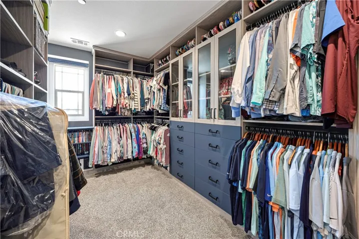 CA Closet built-ins and natural lighting in the Primary Suite