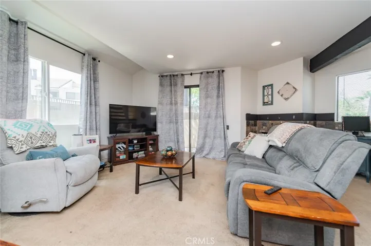 Living room with fireplace