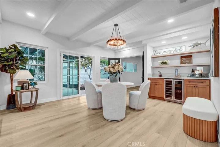 Bar room with wet bar