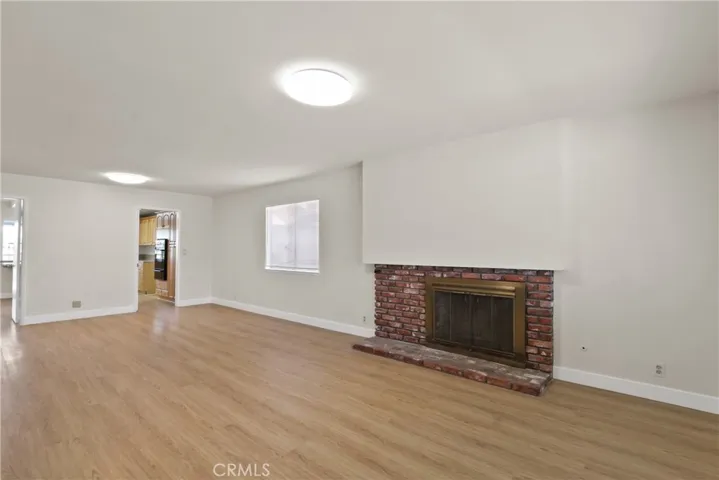 Living room with fireplace.