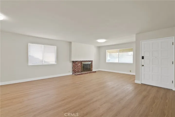 Living room with fireplace.
