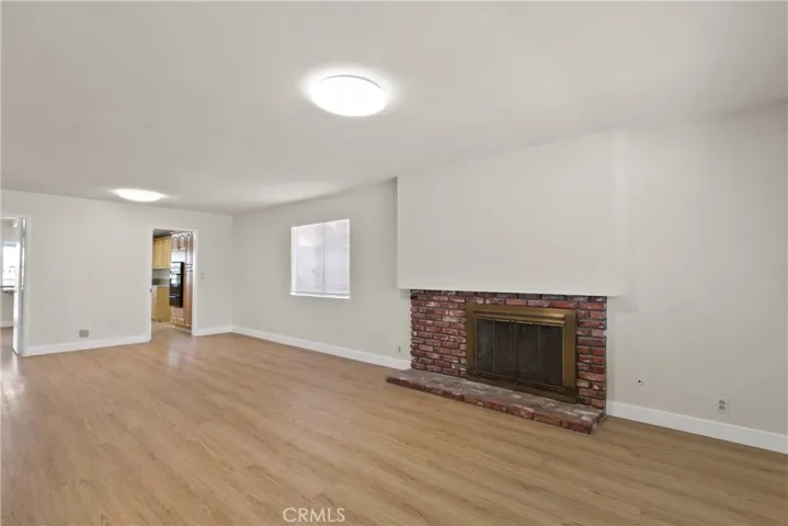 Living room with fireplace.