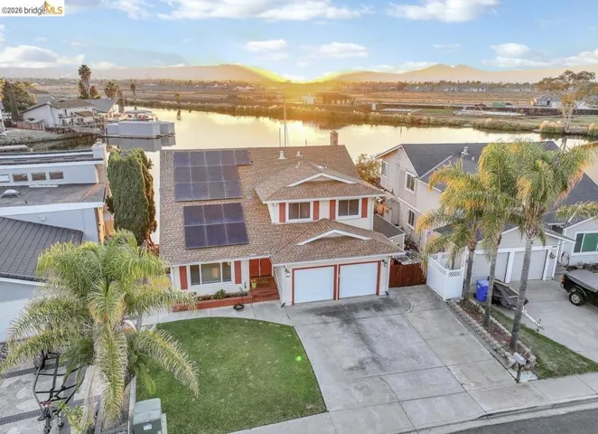 Drone / aerial view of a nearby body of water
