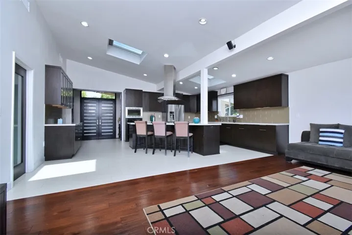 family room and kitchen