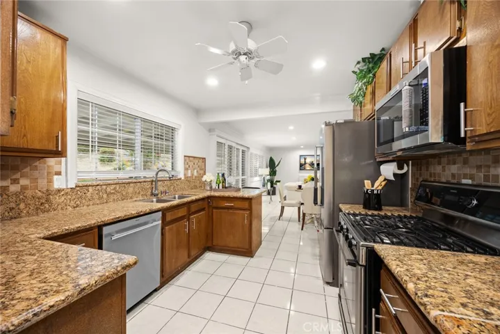 Kitchen with granite countertops