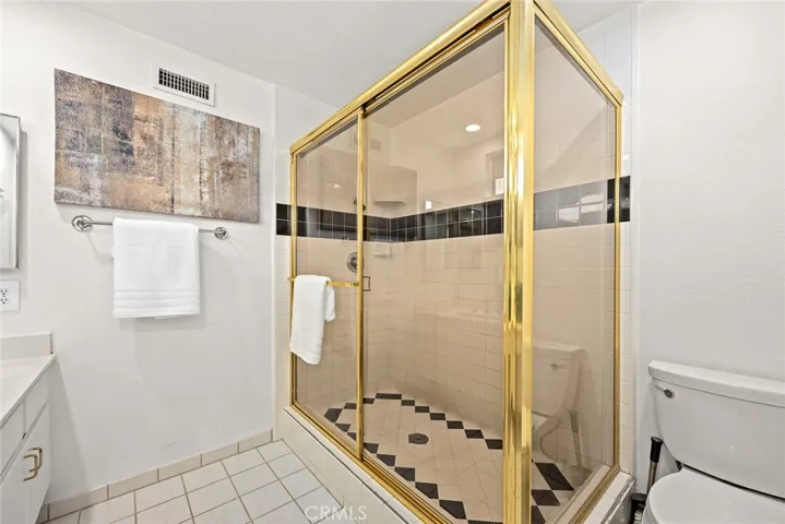Spacious walk-in shower