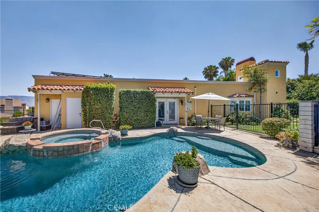 Fenced pool area