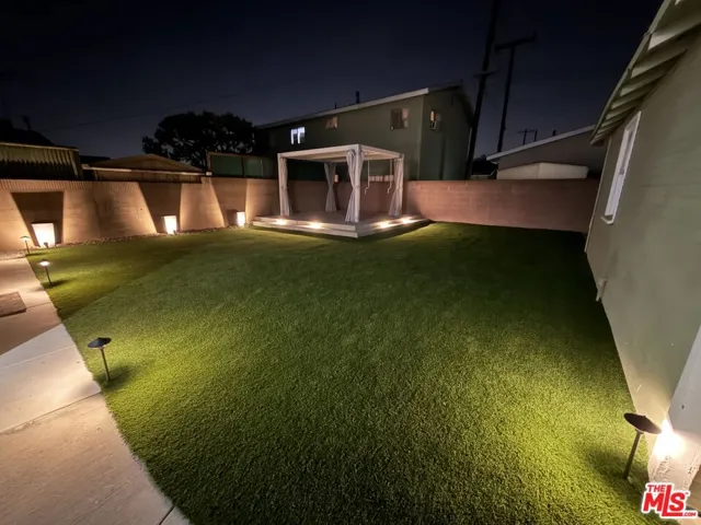 Illuminated Backyard & Gazebo