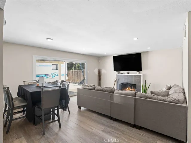 Dining area into living room