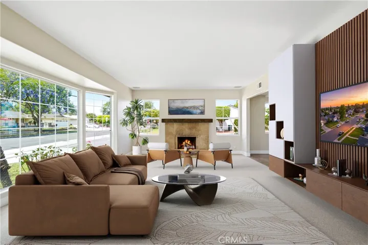 Family Room AFTER virtual staging.
