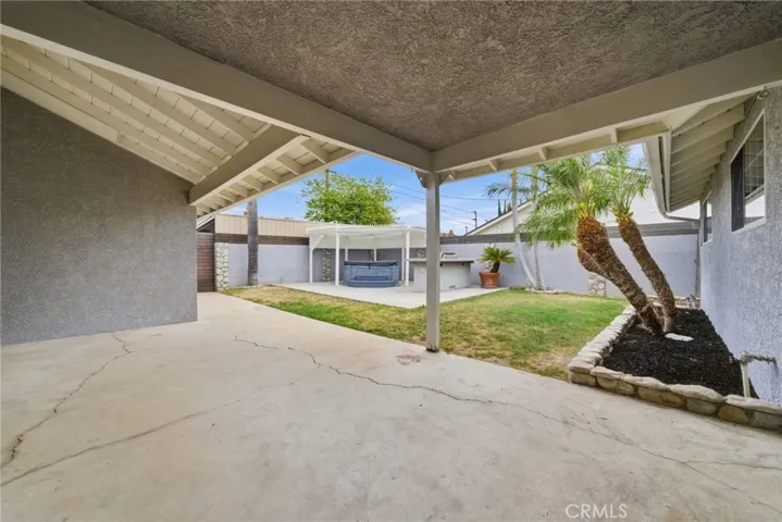 Rear yard layout makes great use of the corner lot.