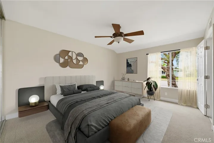 Primary bedroom AFTER virtual staging.