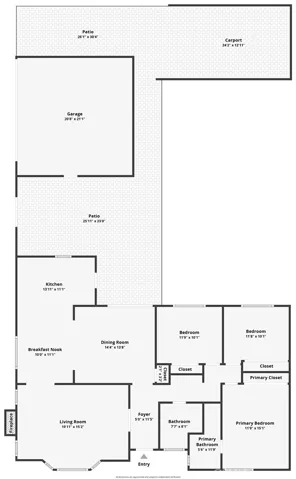 Floor plan showcasing the home’s single-story layout and efficient flow.