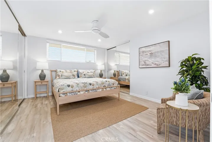Spacious and serene primary suite.