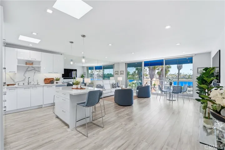 Bright open-concept unit.