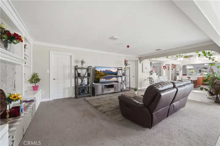 Family room connects to the laundry and garage.