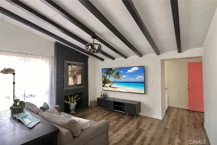 Living room with fireplace