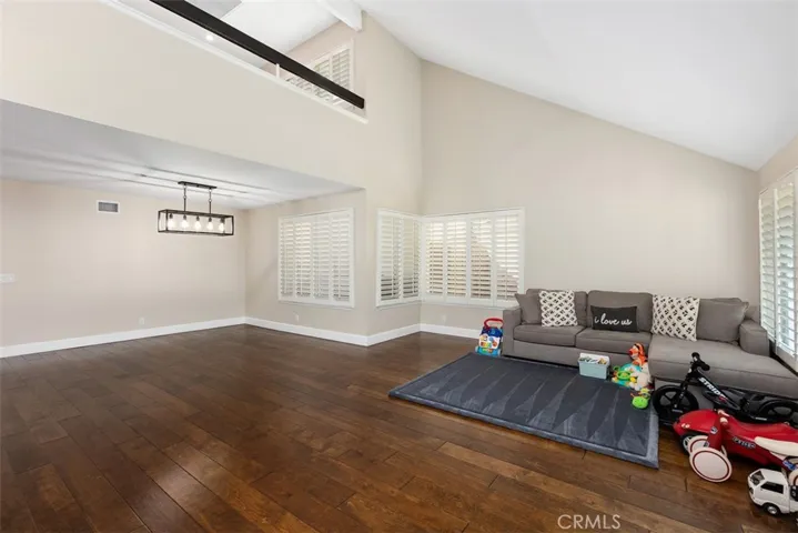 Living room and dining room