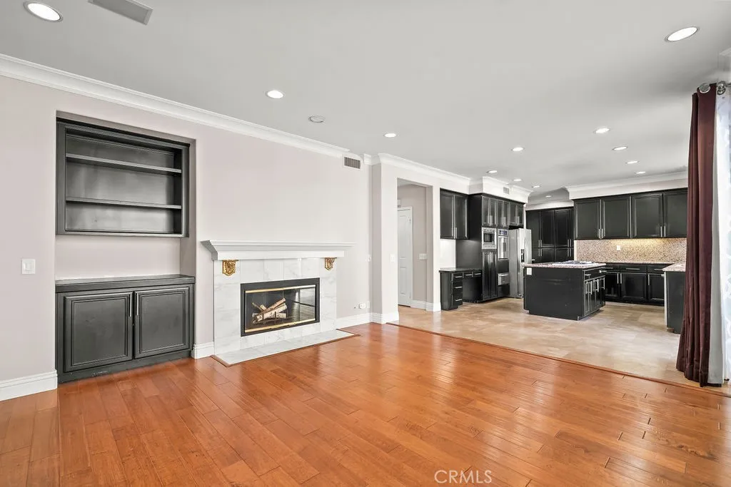 Gas Fireplace in lounge area.