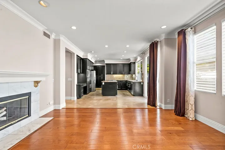 Lounge is open to kitchen