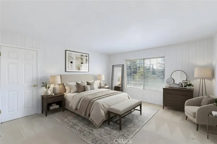 Upstairs bedroom, virtually staged