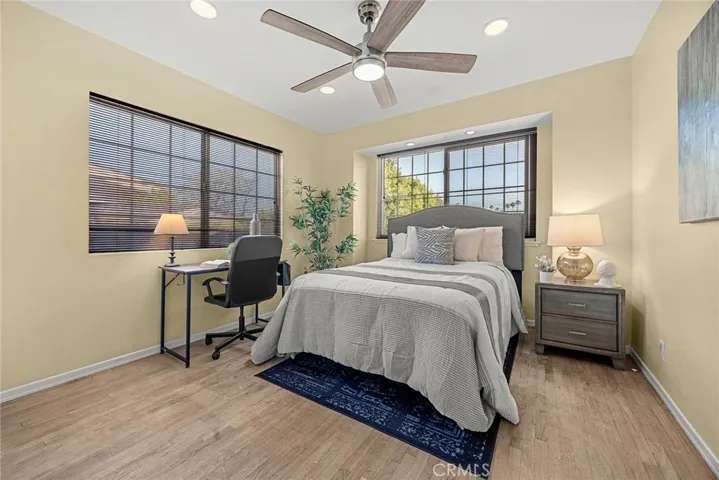 Bedroom #2 - main level secondary bedroom w/ ceiling fan.