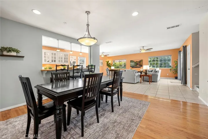 Open floor plan - view from front door, Dining Room, Kitchen to the left, Family Room straight on and Living Room to the right (not shown).