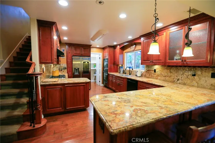 Kitchen with Cherry Cabinets