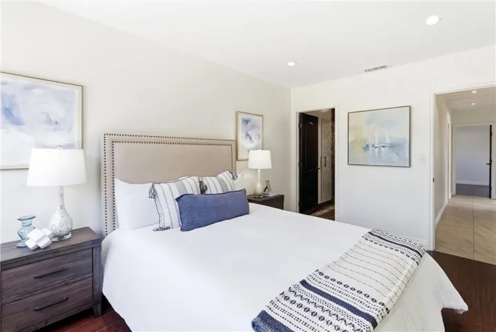 Primary view towards the ensuite bathroom