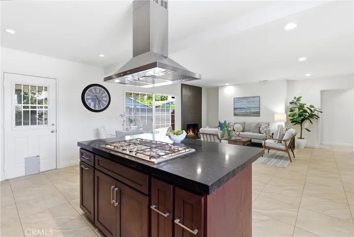 The kitchen keeps you connected to the family room, great for entertaining