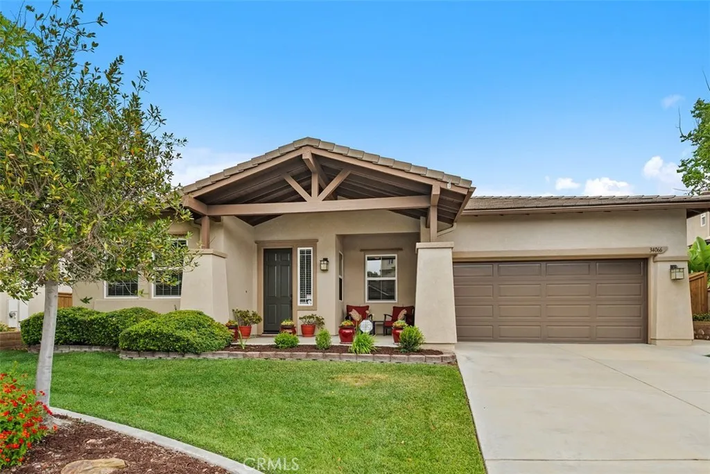 Single Story Residence with a two car garage.