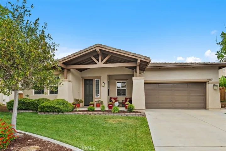 Single Story Residence with a two car garage.